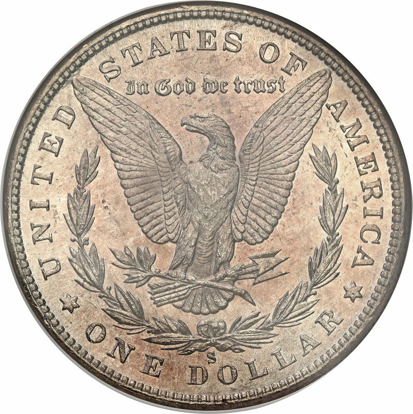USA. 1 dolar 1880 S, San Francisco NGC MS64